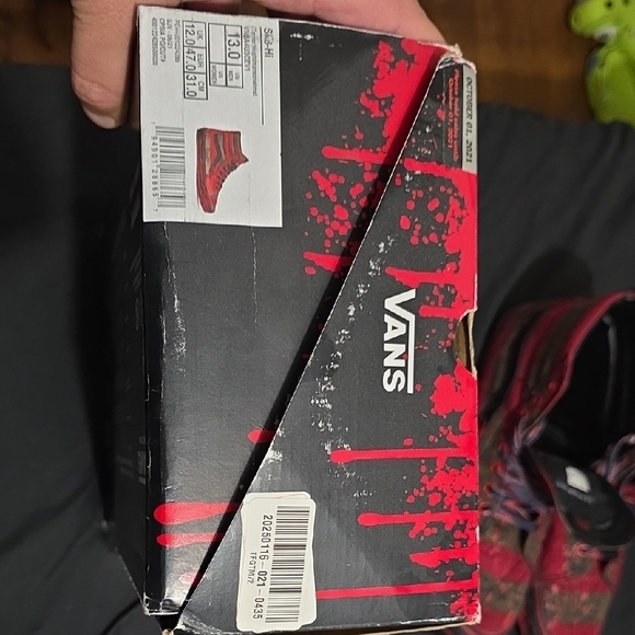 Vans Red and Black High-Top Sneakers - Picture 5 of 8